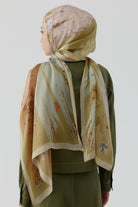 Kardelen Şifon İpek Şal - Olive TUGBA