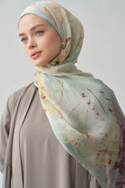 Kardelen Şifon İpek Şal - Su Yeşili TUGBA