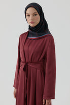 Kare Çizgi Desenli Twill İpek Eşarp - Lacivert TUGBA