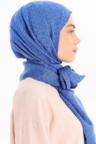 Kare Desen Capri Şal - İndigo TUGBA