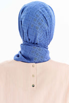 Kare Desen Capri Şal - İndigo TUGBA