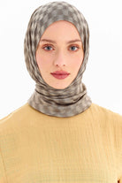 Kare Desen Viskon Şal - Bej TUGBA