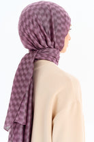 Kare Desen Viskon Şal - Gül Kurusu TUGBA