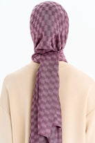 Kare Desen Viskon Şal - Gül Kurusu TUGBA