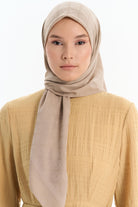 Geometrik Desen Pamuk Eşarp - Taş TUGBA