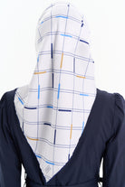 Kare Desenli Stil Eşarp - İndigo TUGBA