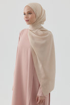 Geometrik Desen Pamuk Şal - Bej TUGBA