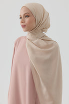 Geometrik Desen Pamuk Şal - Bej TUGBA