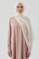 Geometrik Desen Pamuk Şal - Ekru TUGBA