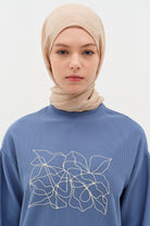 Karışık Desenli Floş Şal - Bej TUGBA