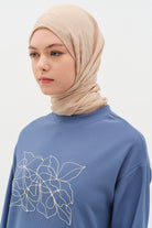 Karışık Desenli Floş Şal - Bej TUGBA