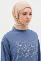 Karışık Desenli Floş Şal - Bej TUGBA