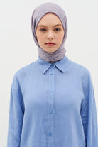 Karışık Desenli Floş Şal - Gri TUGBA