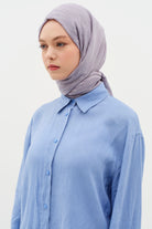 Karışık Desenli Floş Şal - Gri TUGBA