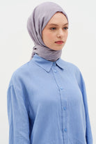 Karışık Desenli Floş Şal - Gri TUGBA