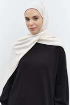 Kazayağı Desen Viskon Şal - Ekru TUGBA