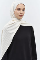 Kazayağı Desen Viskon Şal - Ekru TUGBA