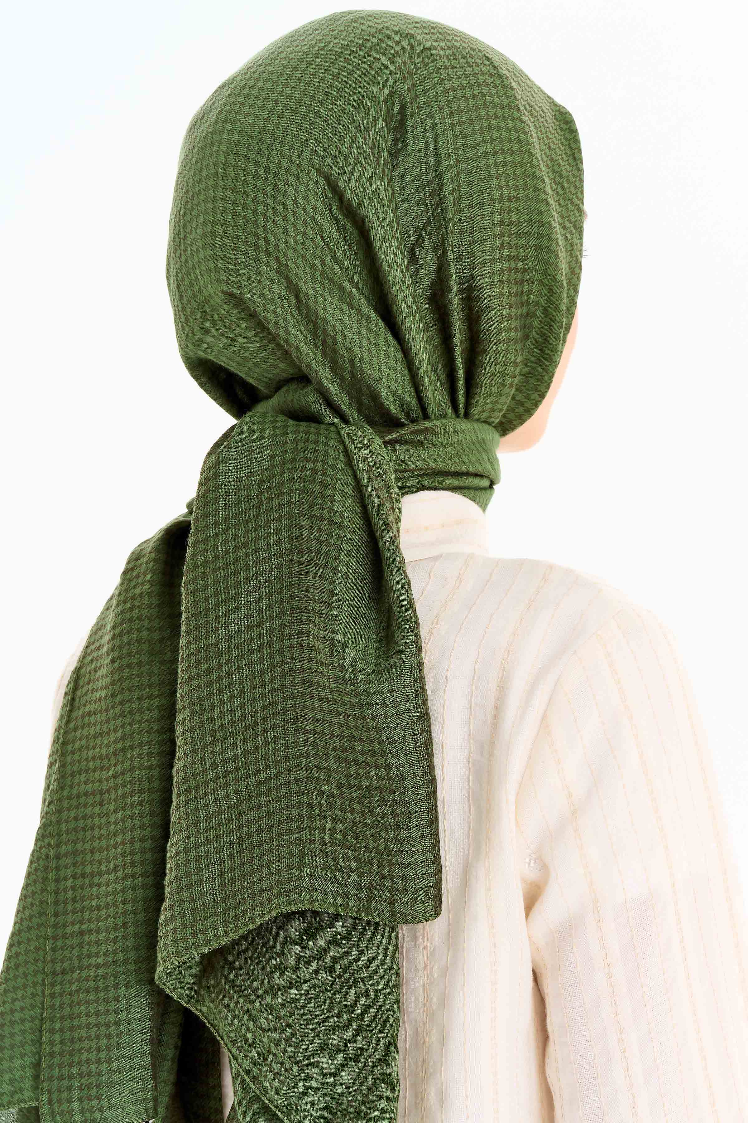 Kazayağı Desen Viskon Şal - Haki TUGBA