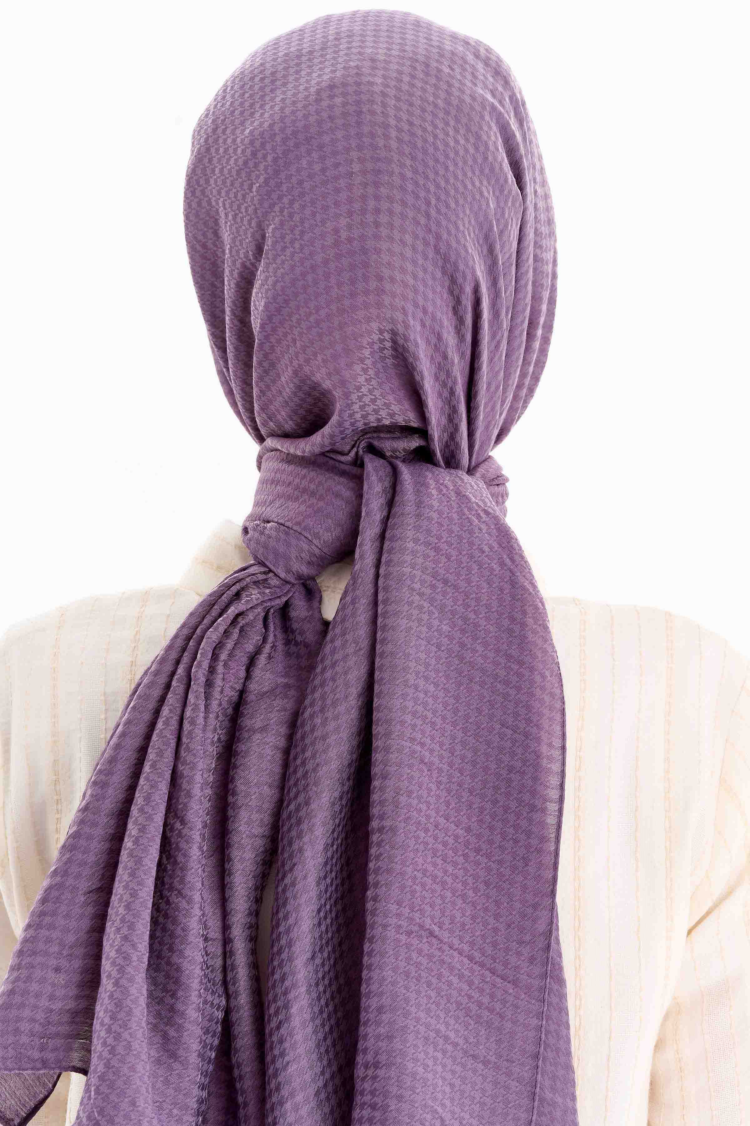 Kazayağı Desen Viskon Şal - Lila TUGBA