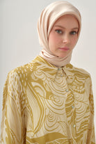 Kemerli Desenli Uzun Tunik - Safran TUGBA