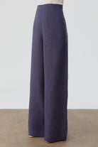 Kesik Detaylı Bol Paça Pantolon - İndigo TUGBA