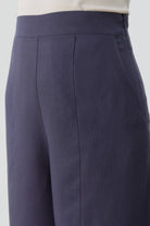 Kesik Detaylı Bol Paça Pantolon - İndigo TUGBA