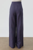 Kesik Detaylı Bol Paça Pantolon - İndigo TUGBA