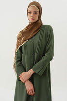 Kesik Detaylı Ferace - Haki TUGBA