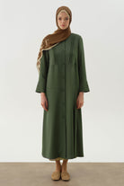 Kesik Detaylı Ferace - Haki TUGBA