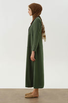Kesik Detaylı Ferace - Haki TUGBA