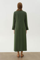 Kesik Detaylı Ferace - Haki TUGBA