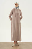 Kesik Detaylı Ferace - Taş TUGBA