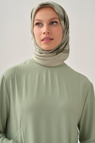 Kesik Detaylı Ribanalı Tunik - Mint TUGBA