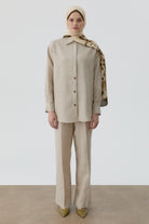 Keten Pantolon - Bej TUGBA