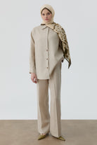 Keten Pantolon - Bej TUGBA