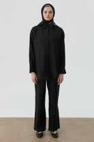 Keten Pantolon - Siyah TUGBA