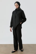 Keten Pantolon - Siyah TUGBA