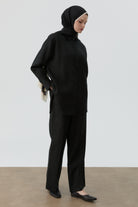 Keten Pantolon - Siyah TUGBA