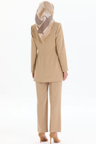 Kolları Düğmeli Blazer Ceket - Bej TUGBA