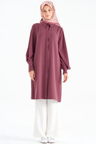 Kolları Pile Detaylı Tunik - Gül Kurusu TUGBA