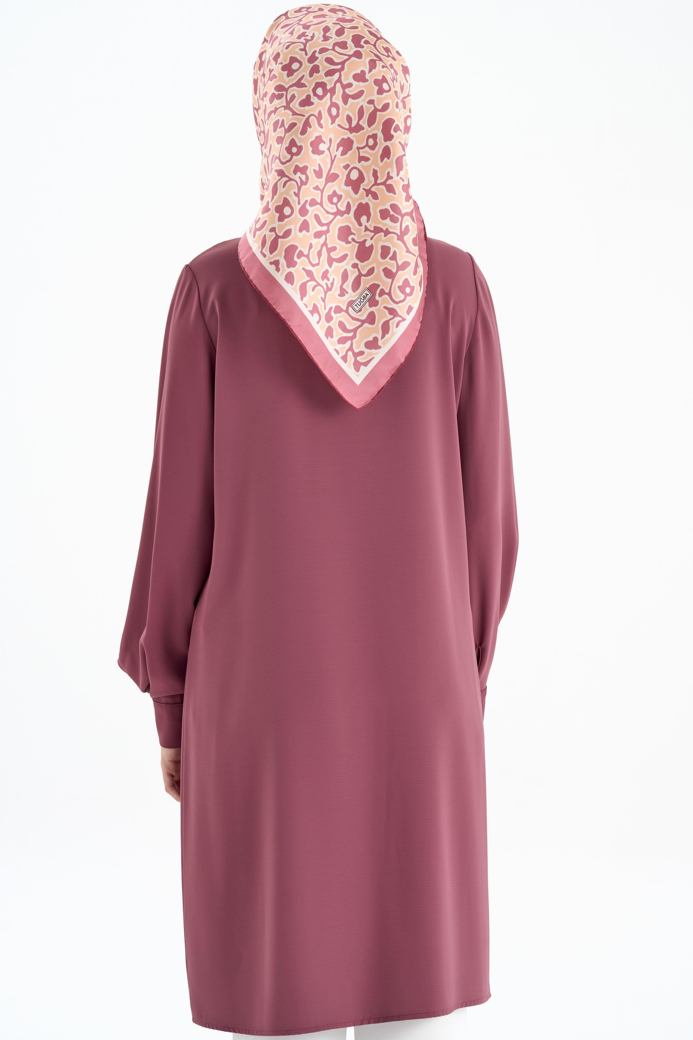 Kolları Pile Detaylı Tunik - Gül Kurusu TUGBA