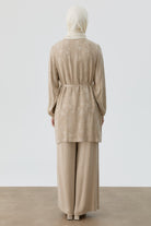 Kombinli Ceket Bluz Takım - Bej TUGBA