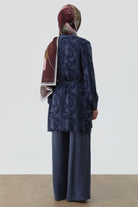 Kombinli Ceket Bluz Takım - İndigo TUGBA