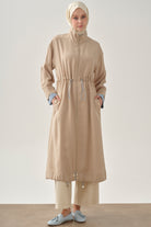 Kombinli Lastikli Kap - Bej TUGBA