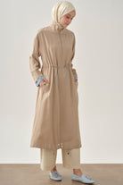 Kombinli Lastikli Kap - Bej TUGBA