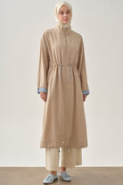 Kombinli Lastikli Kap - Bej TUGBA