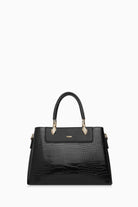 Krokodil Çift Kulplu Çanta - Siyah TUGBA