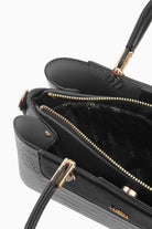 Krokodil Çift Kulplu Çanta - Siyah TUGBA