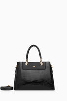 Krokodil Çift Kulplu Çanta - Siyah TUGBA