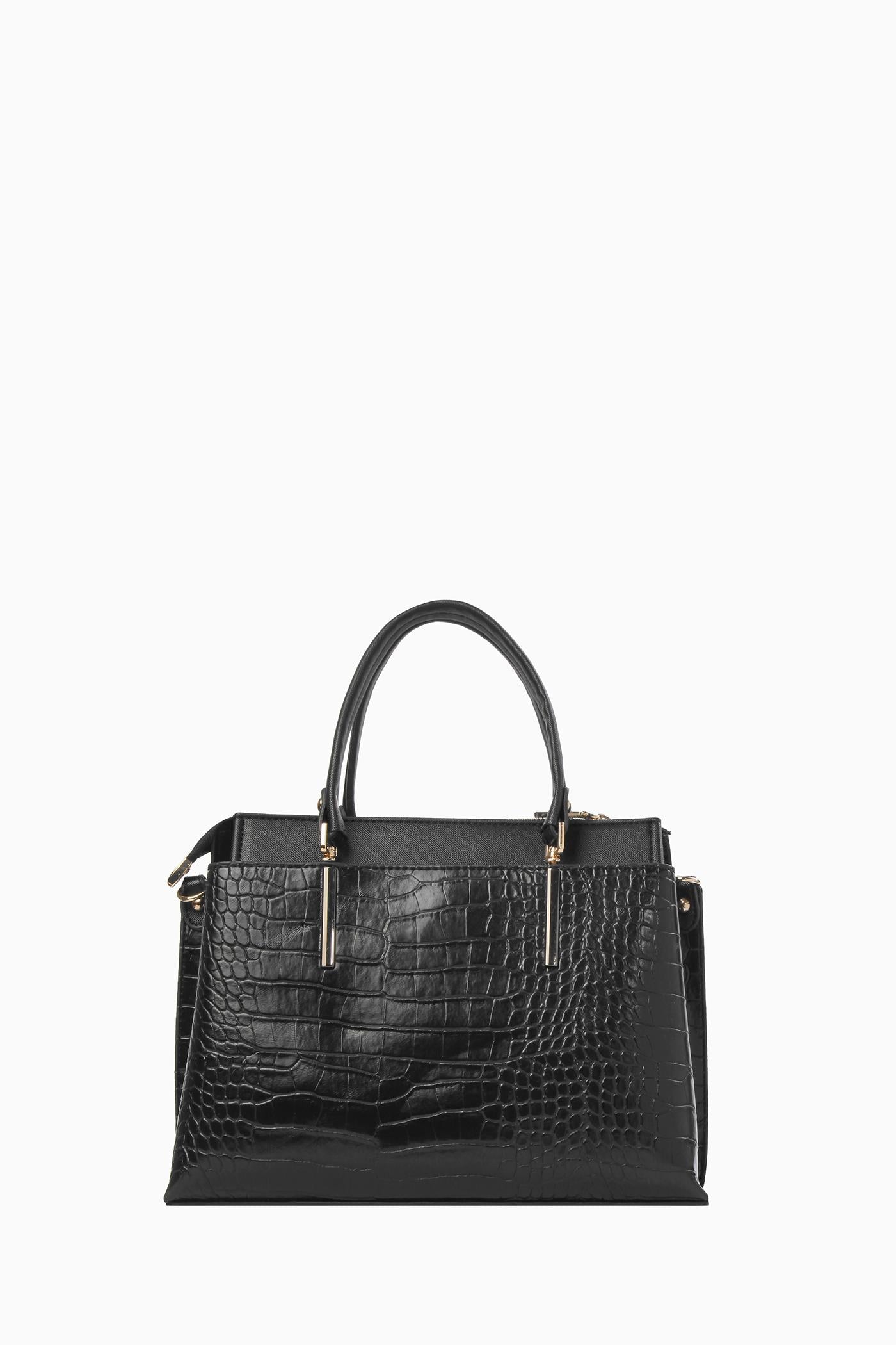 Krokodil Desen Çanta - Siyah TUGBA